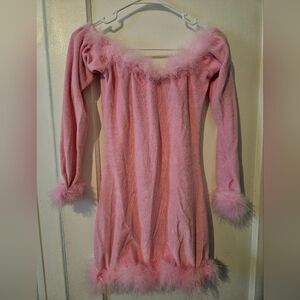 Pink fuzzy party dress